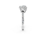 White gold Heart Halo Diamond Pave Band Ring with Four-Prong Setting_17