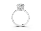 White gold Heart Halo Diamond Pave Band Ring with Four-Prong Setting_18