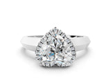 White gold Heart Halo Diamond Ring with Cathedral Band and Four-Prong Setting_80