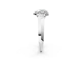 White gold Heart Halo Diamond Ring with Cathedral Band and Four-Prong Setting_82
