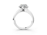 White gold Heart Halo Diamond Ring with Cathedral Band and Four-Prong Setting_83