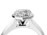 White gold Heart Halo Diamond Ring with Cathedral Band and Four-Prong Setting_84