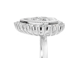White gold Heart Halo Diamond Ring with Milgrain Edge and Round Prong Setting_31