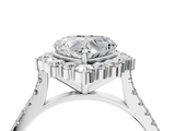 White gold Heart Halo Diamond Ring with Pavé Band and Prong Setting_24