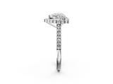 White gold Heart Halo Diamond Ring with Pavé Band and Prong Setting_26