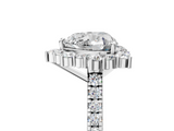 White gold Heart Halo Diamond Ring with Pavé Band and Prong Setting_29