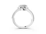 White gold Heart Halo Diamond Ring with Round Cluster Setting, Solitaire Band, and Four-Prong Setting_50