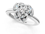 White gold Heart Halo Diamond Ring with Round Cluster Setting, Solitaire Band, and Four-Prong Setting_50
