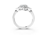 White gold Heart Halo Diamond Ring with Tapered Band and Four-Prong Setting_18