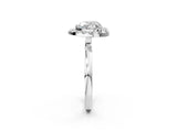 White gold Heart Halo Diamond Solitaire with Pavé Band and Four-Prong Setting_108