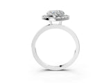 White gold Heart Halo Diamond Solitaire with Pavé Band and Four-Prong Setting_109