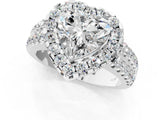 White gold Heart Halo Diamond Split Shank Engagement Ring with Prong Setting_52