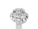 White gold Heart Halo Diamond Split Shank Ring with Milgrain Detail_53