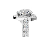 White gold Heart Halo Milgrain Solitaire with Bezel Set Side Stones and Pave Band_37