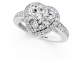 White gold Heart Halo Pavé Diamond Engagement Ring with Bezel Setting_21