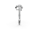 White gold Heart Halo Pavé Diamond Engagement Ring with Bezel Setting_22