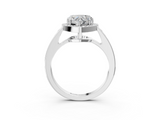 White gold Heart Halo Pavé Diamond Engagement Ring with Bezel Setting_23