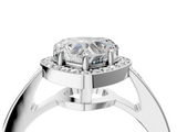 White gold Heart Halo Pavé Diamond Engagement Ring with Bezel Setting_24