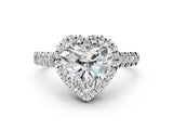 White gold Heart Halo Pavé Diamond Engagement Ring with Four-Prong Setting_26