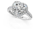 White gold Heart Halo Pavé Diamond Engagement Ring with Four-Prong Setting_27