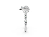 White gold Heart Halo Pavé Diamond Engagement Ring with Four-Prong Setting_28