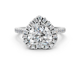 White gold Heart Halo Pavé Diamond Engagement Ring with Four-Prong Setting_3