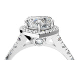 White gold Heart Halo Pavé Diamond Engagement Ring with Four-Prong Setting_30