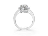 White gold Heart Halo Pave Band Solitaire Ring with Prong Setting_70