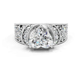 White gold Heart Halo Pave Diamond Engagement Ring with Milgrain Detailing_67
