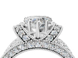 White gold Heart Halo Pave Diamond Engagement Ring with Milgrain Detailing_71
