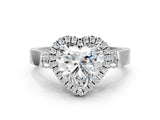 White gold Heart Halo Pave Split Shank Prong Setting Ring_57