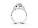 White gold Heart Halo Pave Split Shank Prong Setting Ring_60