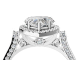White gold Heart Halo Pave Split Shank Prong Setting Ring_61