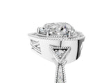 White gold Heart Halo Round Diamond Milgrain Pave Engagement Ring_14
