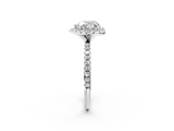 White gold Heart Halo Round Diamond Pavé Band Four-Prong Ring_5