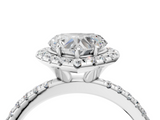 White gold Heart Halo Round Diamond Pavé Band Four-Prong Ring_7