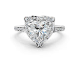 White gold Heart Halo Round Diamond Pave Band with Four-Prong Setting_38