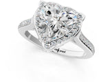 White gold Heart Halo Round Diamond Pave Band with Four-Prong Setting_38