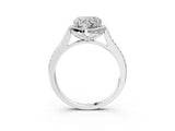 White gold Heart Halo Round Diamond Pave Band with Four-Prong Setting_40
