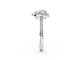 White gold Heart Halo Round Diamond Pave Band with Four-Prong Setting_40