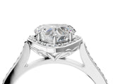 White gold Heart Halo Round Diamond Pave Band with Four-Prong Setting_42