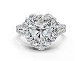 White gold Heart Halo Split Shank Diamond Engagement Ring with Pave Band and Four-Prong Setting_54