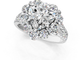 White gold Heart Halo Split Shank Diamond Engagement Ring with Pave Band and Four-Prong Setting_55