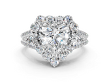 White gold Heart Halo Split Shank Diamond Engagement Ring with Prong Setting_18