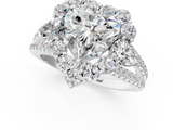White gold Heart Halo Split Shank Diamond Engagement Ring with Prong Setting_21