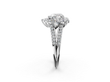 White gold Heart Halo Split Shank Diamond Engagement Ring with Prong Setting_22