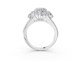 White gold Heart Halo Split Shank Diamond Engagement Ring with Prong Setting_23