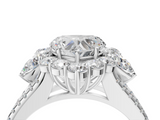White gold Heart Halo Split Shank Diamond Engagement Ring with Prong Setting_24