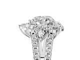 White gold Heart Halo Split Shank Diamond Engagement Ring with Prong Setting_25