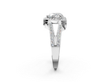 White gold Heart Halo Split Shank Diamond Ring with Four-Prong Setting_38